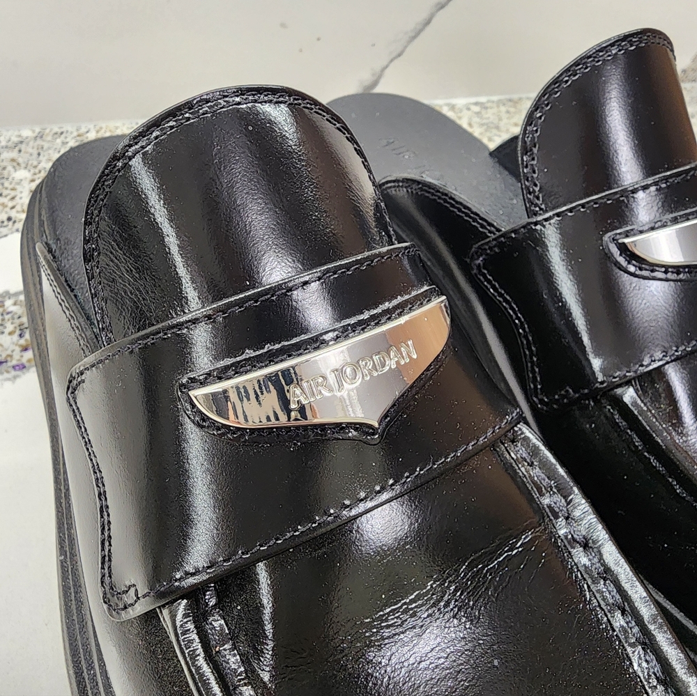 2025 Nike Air Jordan Loafer Mule in Black Spazzolato Leather | Size 9 - Picture 8 of 11